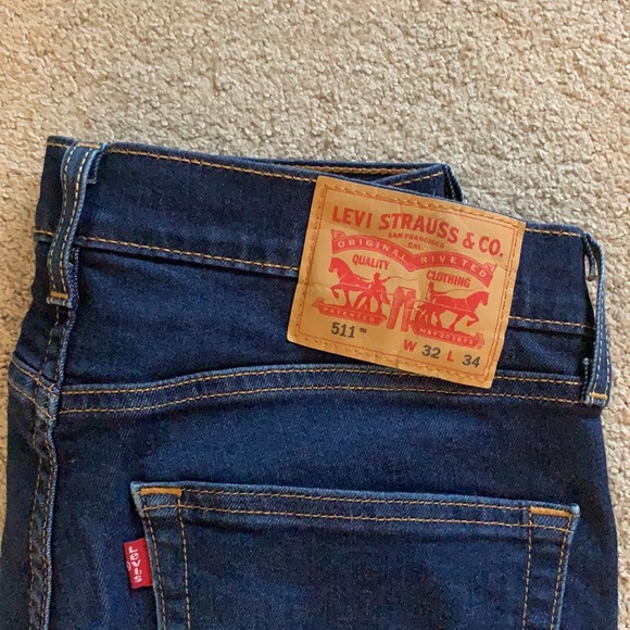 Levi Blue Jeans 32-34 Slim Fit Performance Jean - Picture 3 of 3